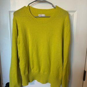 Sonoma Women's Bright Yellow Crew Neck Sweater